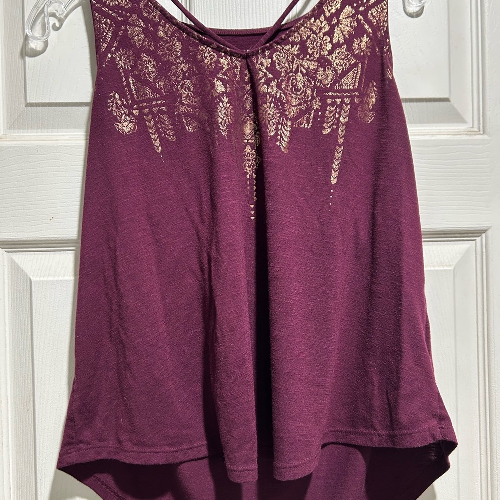 Mudd Purple Asymmetrical Embellished Camisole